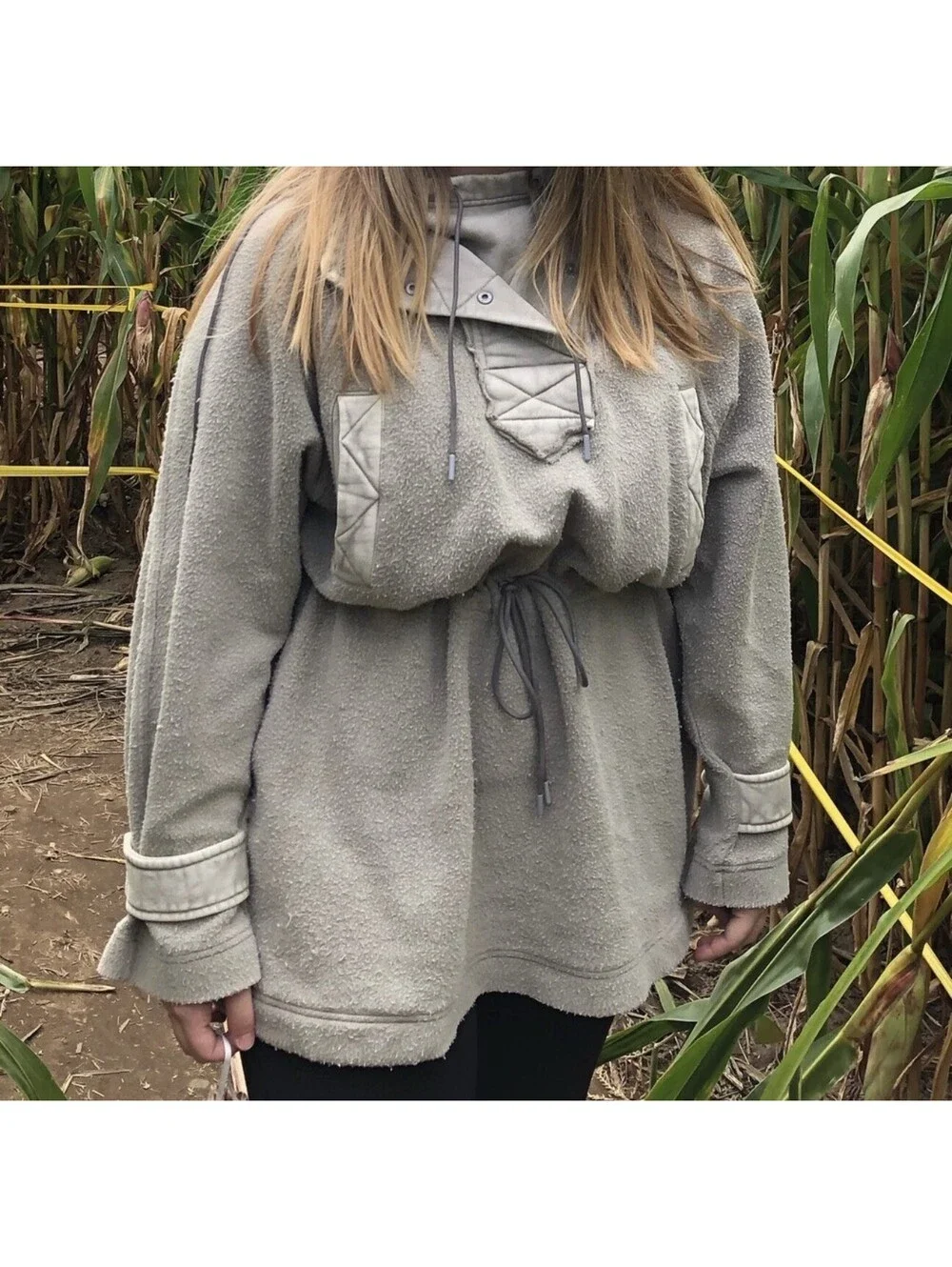 Free People x We The Free Sadie Surplus Slouchy Longline Knit Jacket Size Small